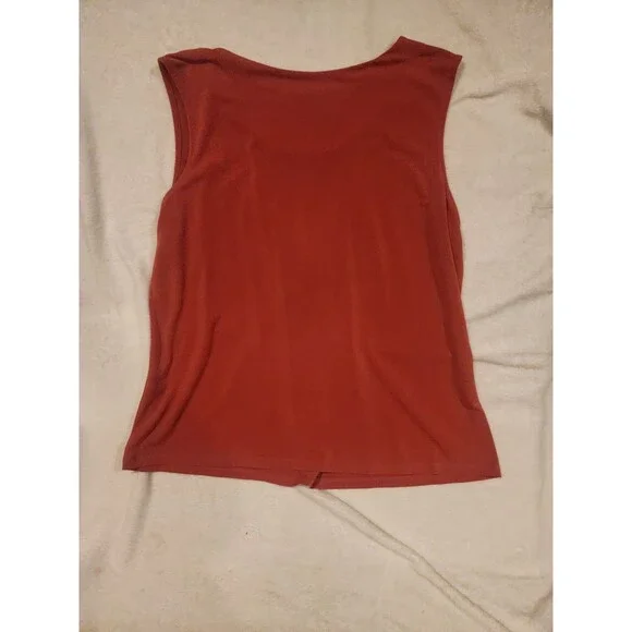 Kasper Sleeveless Top Rust Orange Blouse Womens Xl - Picture 4 of 6